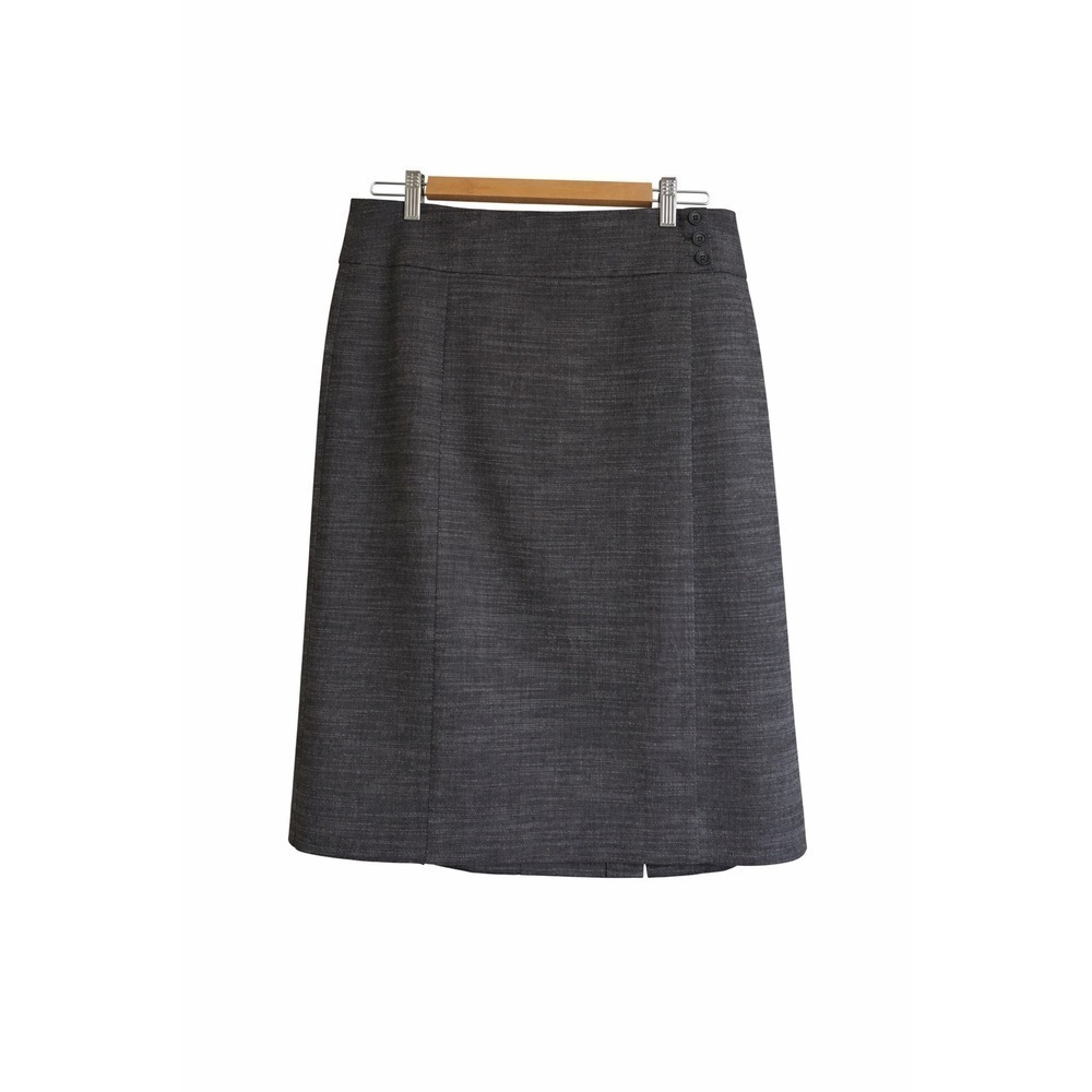 Ann Taylor Charcoal Gray Pencil Skirt Size 10 Stretch Lined Career Workwear